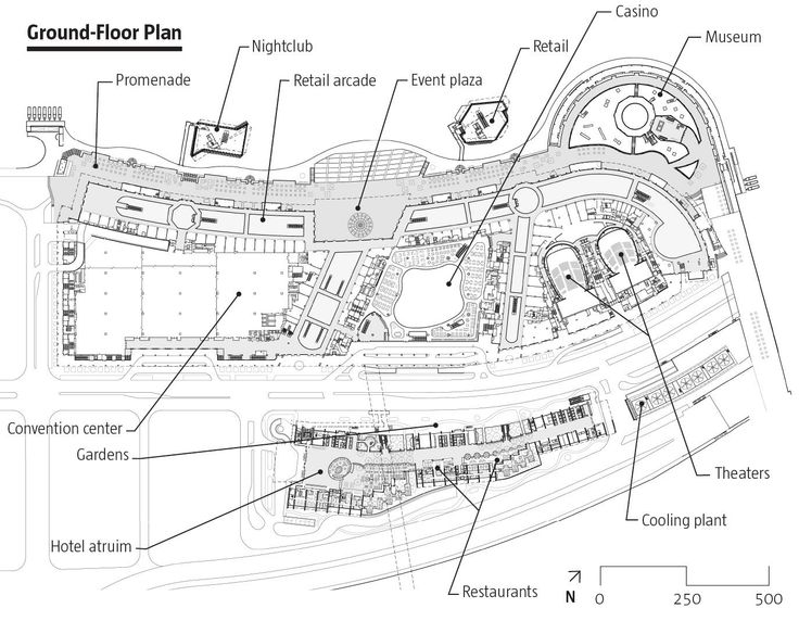 the ground plan for an airport with all its components labeled in black and white ink