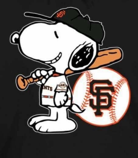 a cartoon character holding a baseball bat and wearing a hat with the san francisco giants on it