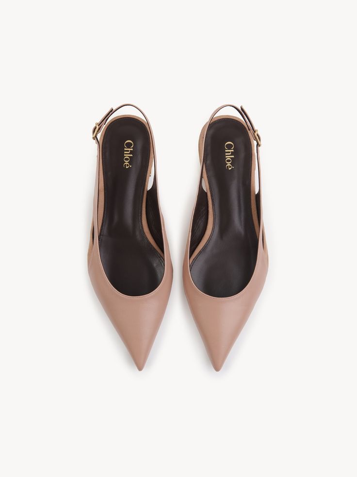 Chloé Saada Slingback | Chloé US Beige Leather Slingback Pumps For Formal Occasions, Chic Calf Leather Kitten Heels With Low Heel, Beige Leather Almond Toe Slingback Pumps, Chic Calf Leather Slingback Pumps With Pointed Toe, Office Calf Leather Slingback Pumps With Almond Toe, Luxury Leather Slingback Pumps With Flat Heel, Classic Calf Leather Slingback Pumps With Flat Heel, Luxury Leather Flat Heel Slingback Pumps, Chic Ankle Strap Kitten Heels In Calf Leather