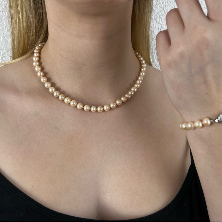 Authentic Peach Pearls. Each Bracelet And Necklace Will Come With Their Own Pouch. Also, We Will Provide A Certificate Of Authenticity For The Pair. Photographs Don’t Do Them Justice Difficult To Photograph Pearls We Are Finding. Necklace Is 18 Inches In Length Bracelet Is 7 Inches. #Mothers Day #Valentine’s Day #Birthday #Anniversary #Graduation Classic Beige Jewelry For Formal Occasions, Elegant Beige Bracelet For Formal Occasions, Elegant Beige Bracelets For Formal Occasions, Elegant Apricot Jewelry For Wedding, Elegant Adjustable Apricot Jewelry, Elegant Beige Bracelets, Elegant Peach Jewelry For Formal Occasions, Gold-plated Pearl Necklace With Charm For Anniversary, Elegant Formal Peach Jewelry