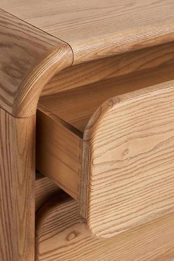 a close up view of a wooden furniture piece