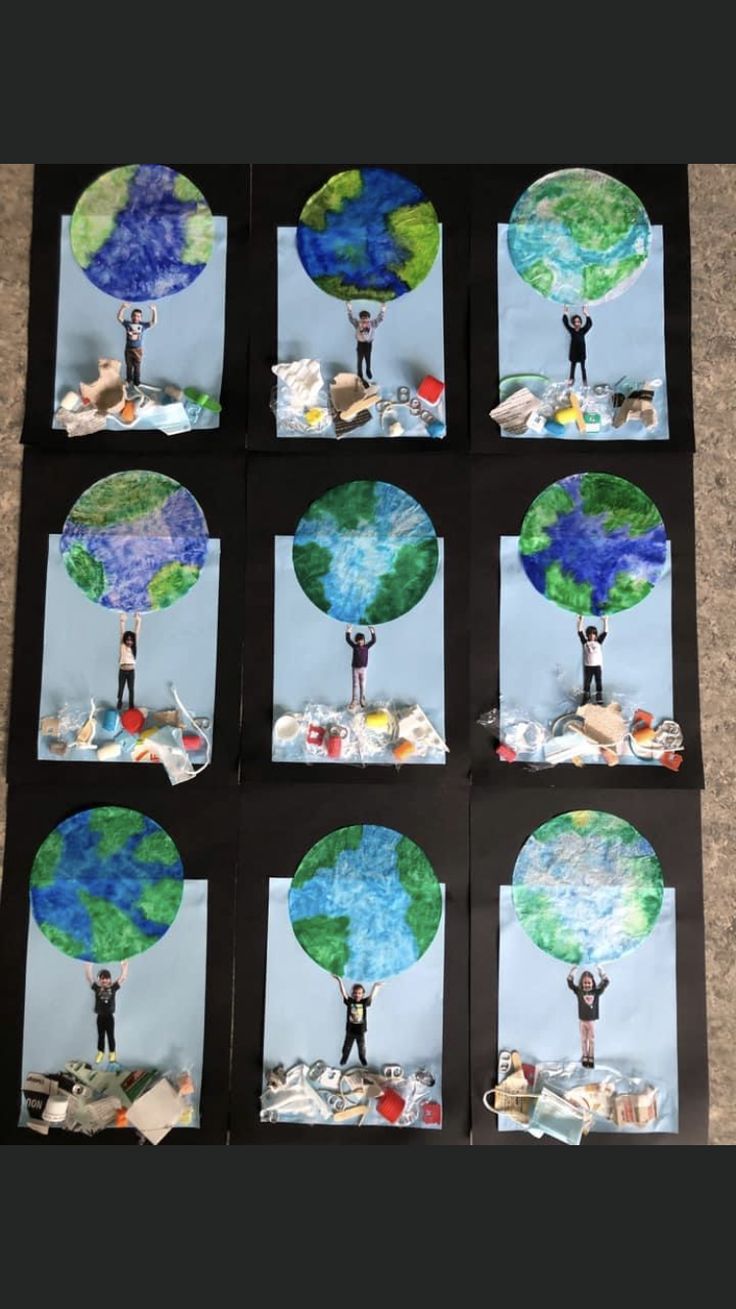 the earth is made out of paper and cut into squares with images of people standing on it