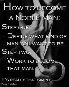 a man in a suit and tie with his hand on his chest, saying how to become a noble man step one determine what kind of man you want to be