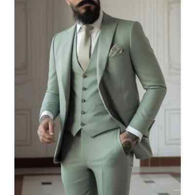 a man in a green suit with a beard