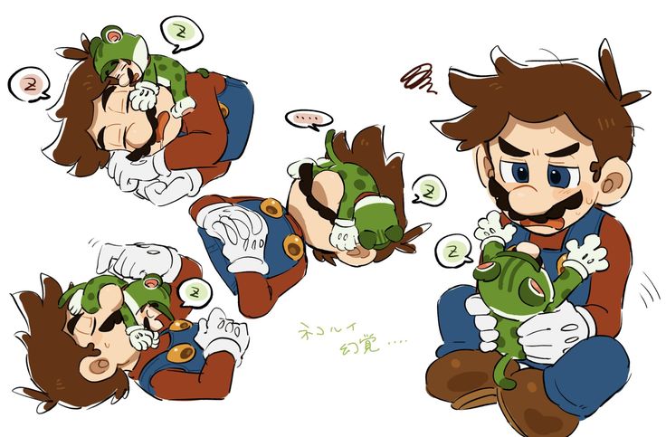 an image of mario and luigi in different poses