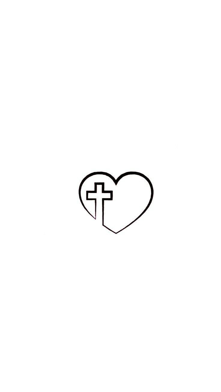 a heart with a cross inside it