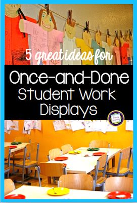 a classroom with desks and clothes hanging on the wall