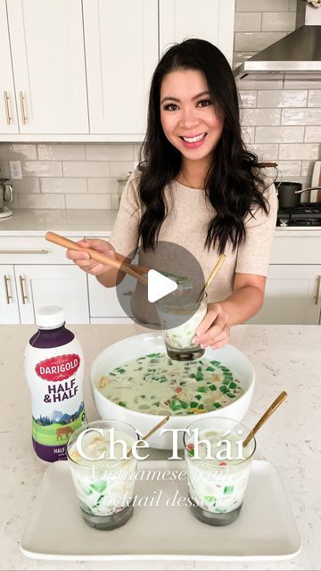 a woman is making a bowl of soup