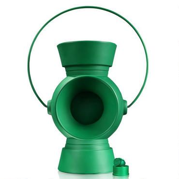 a green object with a circle around it