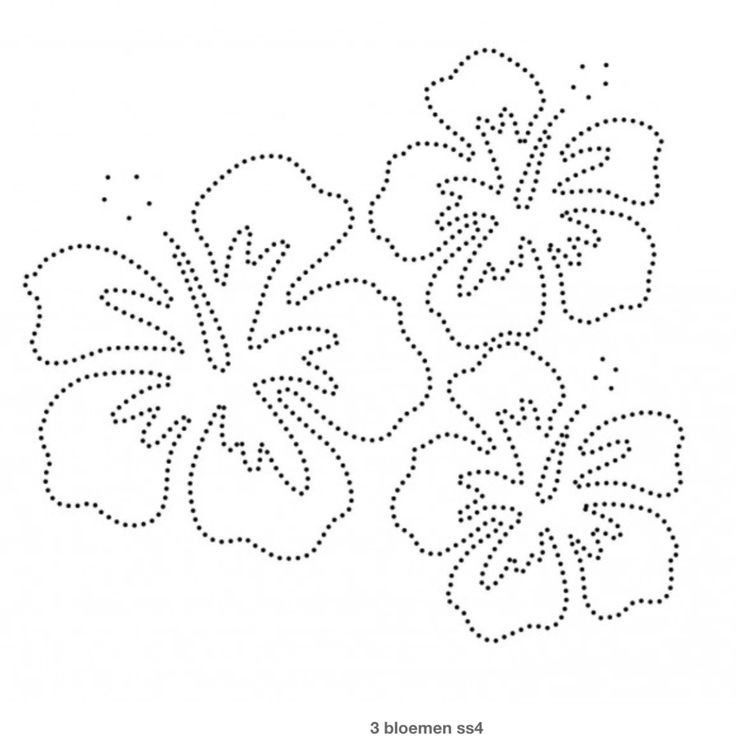 three flowers are shown in the shape of dots