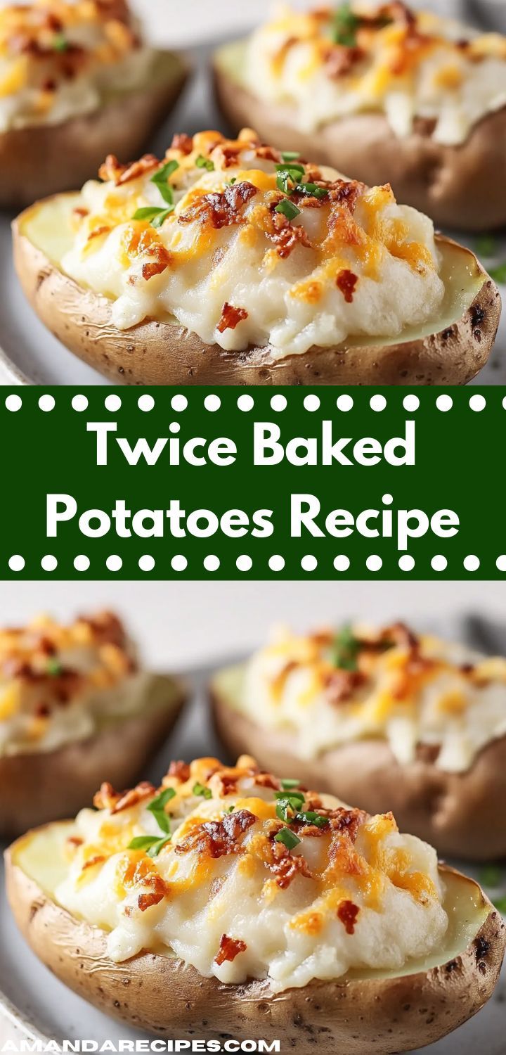 twice baked potatoes recipe with cheese and bacon on top