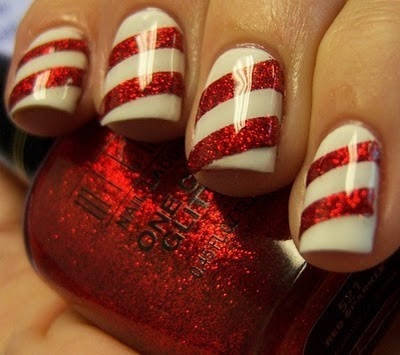 Cutest thing ever. (: Salon Designs, Nail Art Noel, Unghie Nail Art, Candy Cane Nails, Christmas Nail Art Designs, Red Nail Designs, Nails Polish, Christmas Nail Art, Amazing Pictures