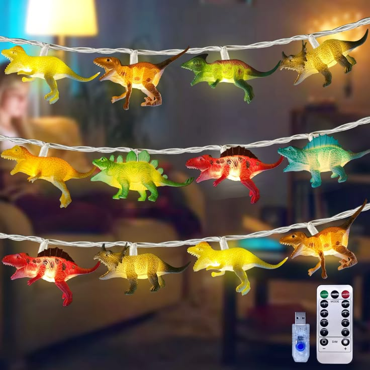 PRICES MAY VARY. 【20 LED Dinosaur Light】9.8FT long dino chain lights with timer and 20 LEDs, it can shines in all directions. The soft light let you and your children feel relaxing and don't cause any harm to the eyes. 【8 Modes Dinosaur String Light 】8 different light modes for your choice: Combination, Wave Flash, Alternating Flash, Breath, Chase, Slow Flash, Flash and Constant Light; Just one button to get your favorite light mode. 【USB Powered 】Designed with a USB plug, enables you to conveni Dinosaur Theme Playroom, Dinosaurs Room Ideas Bedrooms, Dinasour Theme Birthday Party, 3rex Birthday Party Boy, Dino Playroom, Two Rex Birthday Party Boy, Boy Dinosaur Room, Dinosaur Room Ideas, Dinasour Birthday Ideas