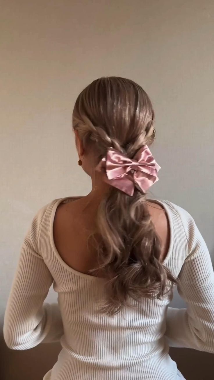 From $101.85 Preppy Hairstyles, Girly Hairstyles, Cheer Hair, Bow Hairstyle, Ribbon Hairstyle, Work Hairstyles, Hair Stylist Life, Easy Hairstyles For Long Hair, Hairstyles For School