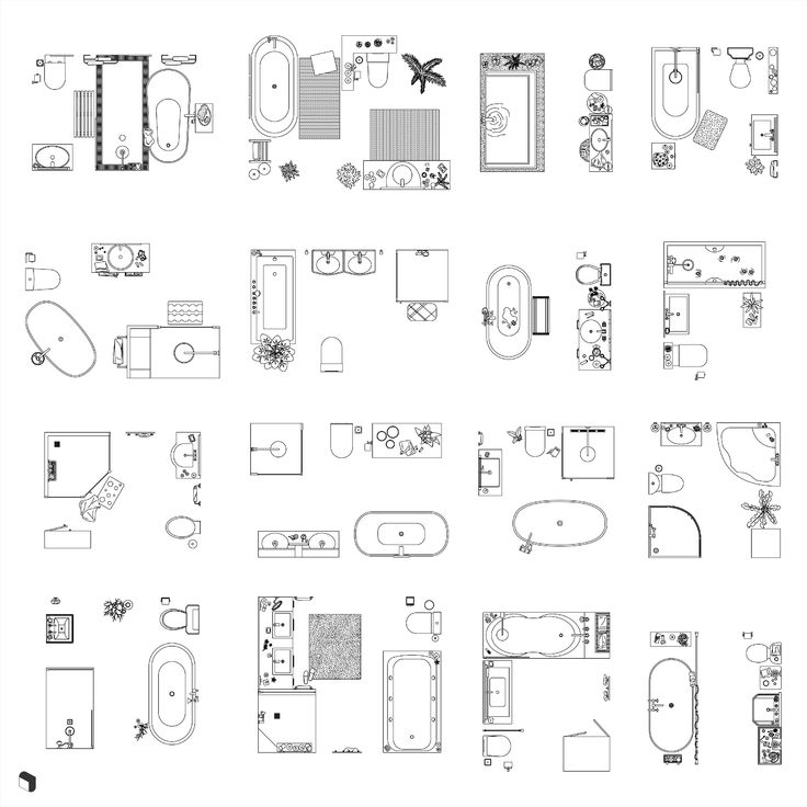 the floor plan for a bathroom and living room is shown in black and white, with various