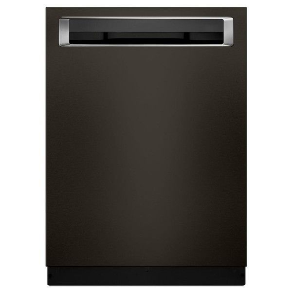 a black dishwasher on a white background