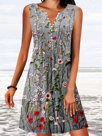 Mode Prints, Sukienki Plus Size, Printed Summer Dresses, Sleeveless Dress Summer, Floral Fashion, Print Dresses, Vestido Casual, Slim Dresses, Floral Dress Summer