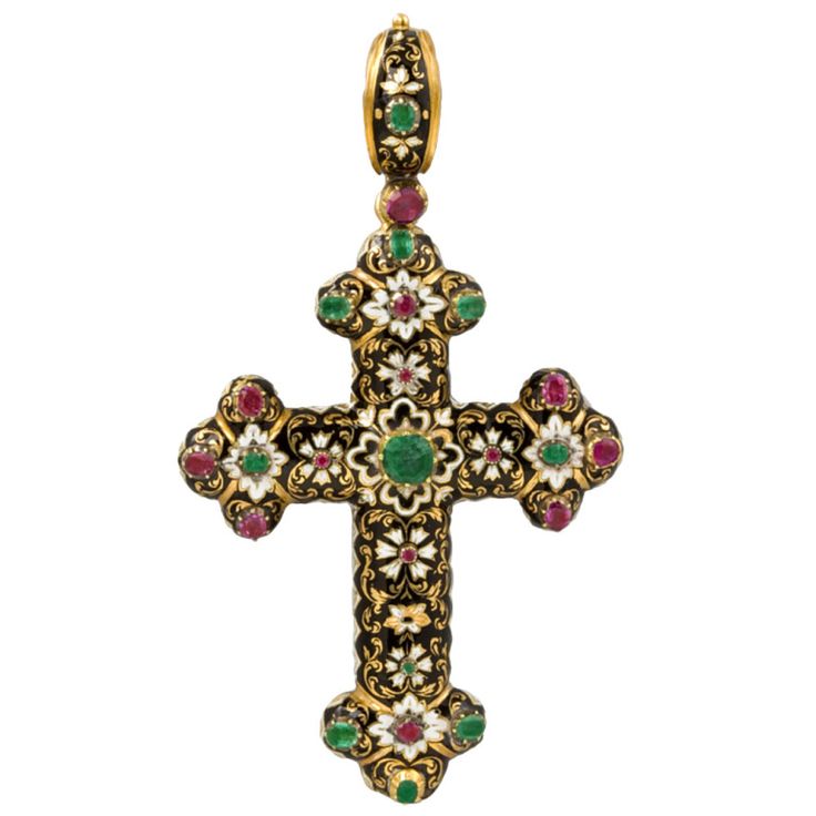 Decorative Cross, Enamel Cross, Gold Cross Pendant, Unusual Jewelry, Religious Icons, Cross Jewelry, Vintage Jewels, Gold Cross, Religious Jewelry