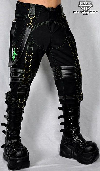 Biohazard Decay 3/4 Pants Male Cybergoth Outfits Men, Cybergoth Male, Cybergoth Men, Cybergoth Outfits, Goth Fashion Men, Gothic Fashion Men, Goth Cyberpunk, Cybergoth Fashion, Office Goth