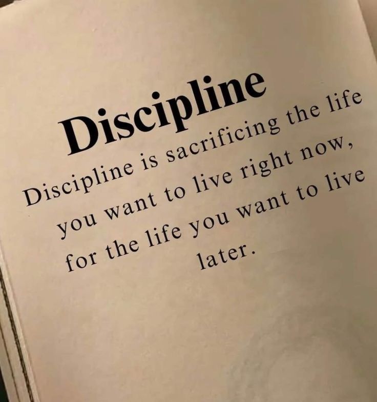 an open book with the words discipline written on it