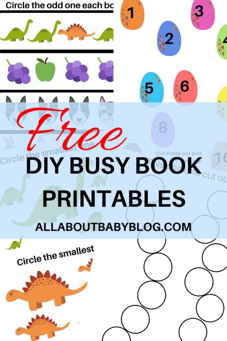 the free diy busy book printables for toddlers to practice numbers and counting