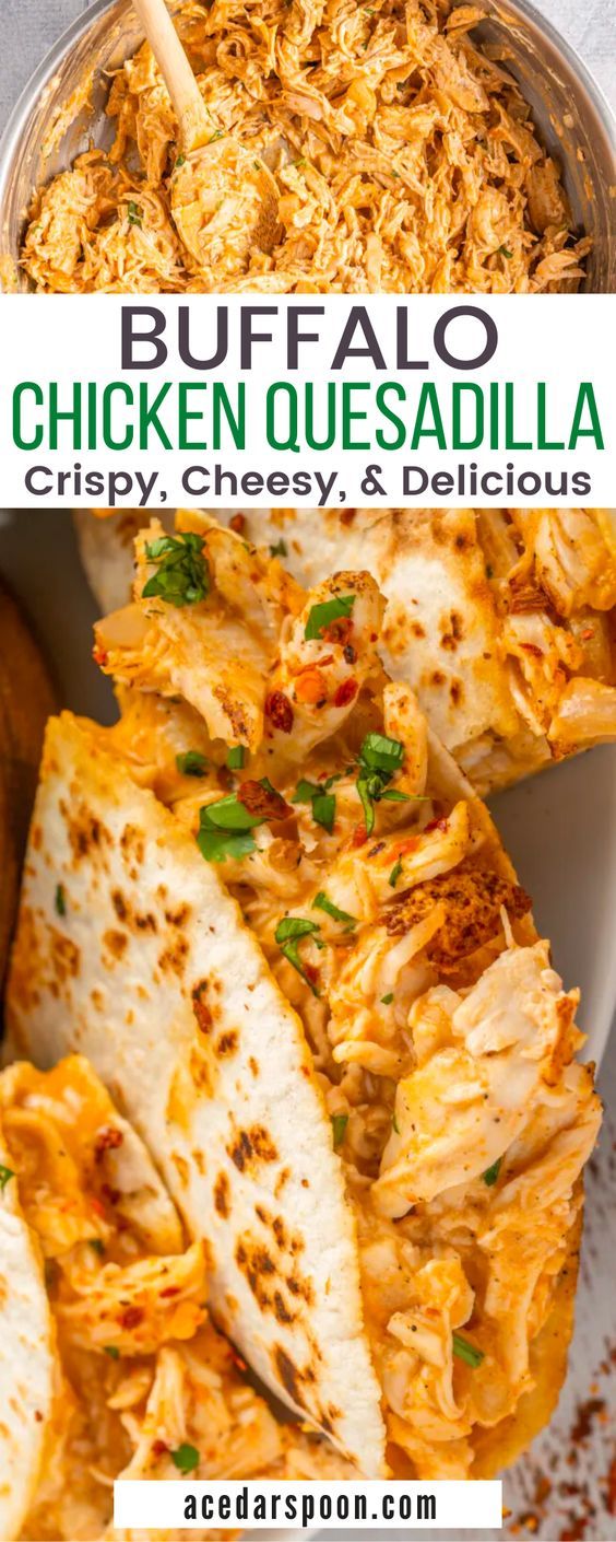 chicken quesadilla with cheese and onions in a bowl