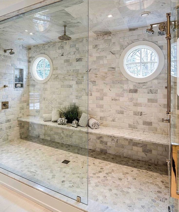 an image of a bathroom that is being viewed on instagram for showergoals