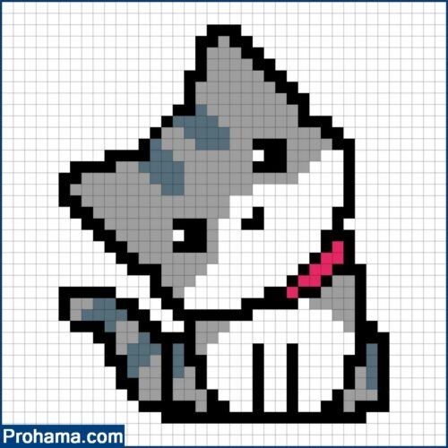 a cross stitch pattern with an image of a cat