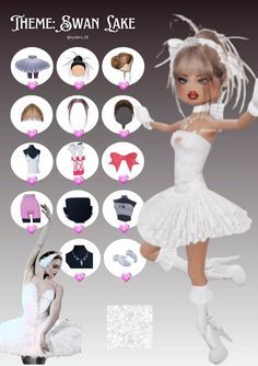 the doll is dressed in all white and has many different hair styles to choose from