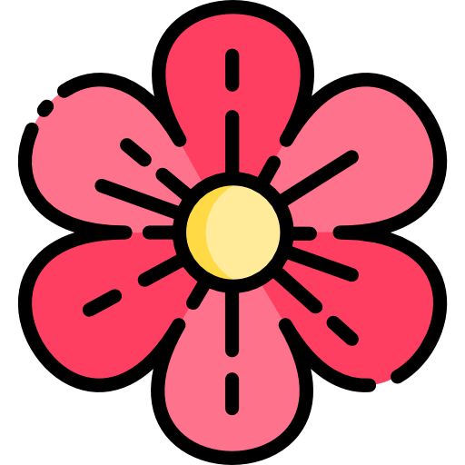 a flower that is pink and yellow with black lines on the petals, as well as an