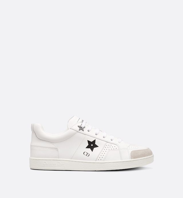 Dior Star Sneaker White Calfskin and Suede | DIOR Dior Star Sneaker, Christian Dior Paris, Dior Star, Dior Sneakers, Dior Paris, Dior Book Tote, Relaxed Outfit, Lightweight Sneakers, Christian Dior Couture