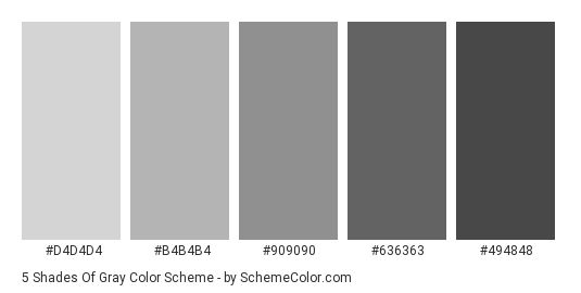 the color chart for different shades of gray