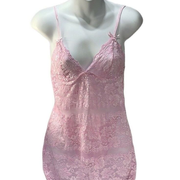 Brand: Jolie Size: Medium Style: Babydoll Condition: New. Please Review Photos For Details And Condition. Rbb Stock #: 310246c Features: Lace Lace Sleepwear With Spaghetti Straps For Sleepover, Delicate Lace Coquette Sleepwear For Loungewear, Coquette Delicate Lace Sleepwear For Loungewear, Delicate Lace Sleepwear Camisole For Bedtime, Delicate Lace Camisole Sleepwear For Bedtime, Delicate Lace Sleepwear Camisole, Lace Nightgown With Built-in Bra For Bedtime, Pink Delicate Lace Sleepwear, Pink Camisole Sleepwear For Wedding Night