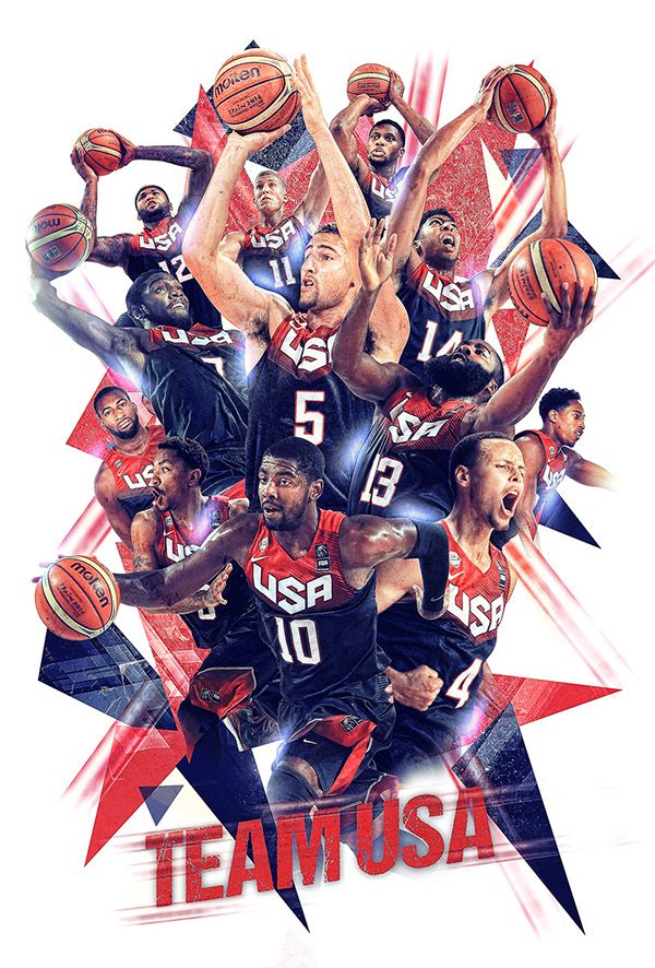 the usa basketball team is depicted in this poster