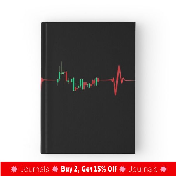 a black book with red and green lines on it that reads journal journals 2 get 15 % off