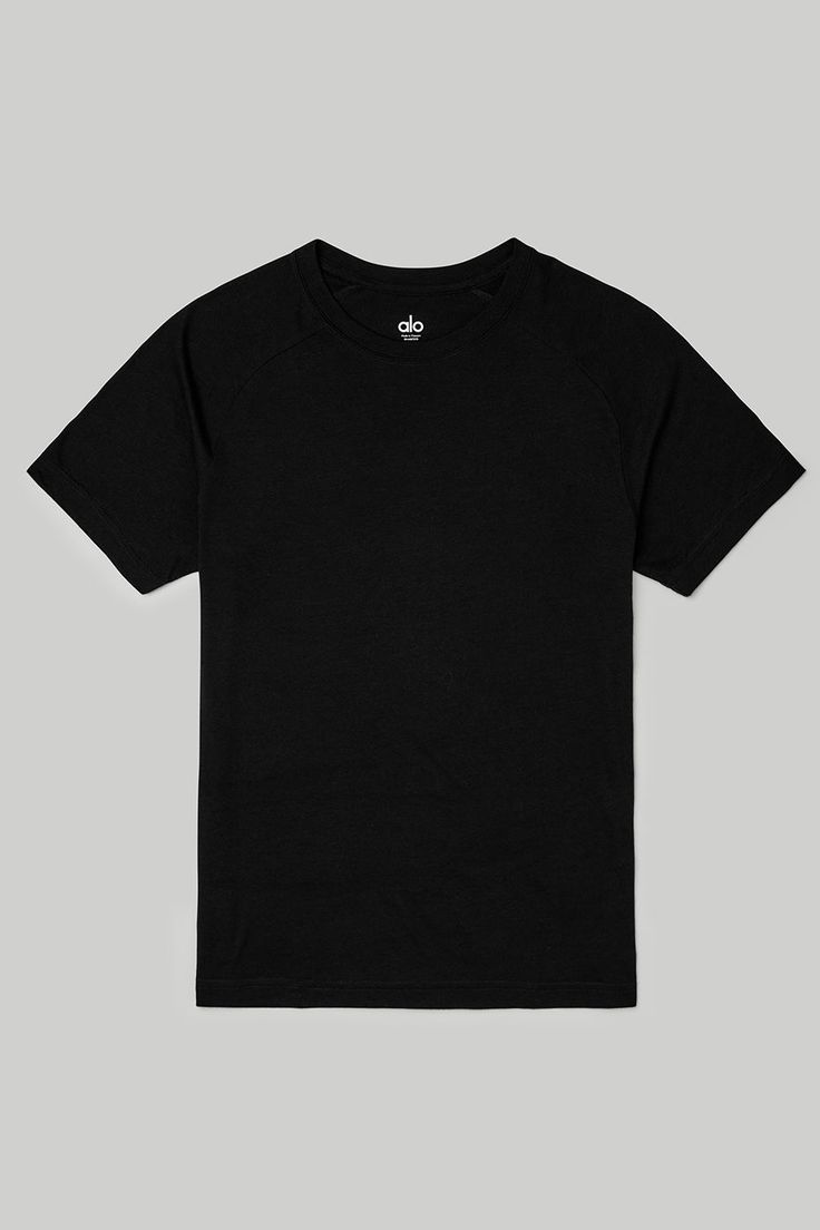 A short-sleeve staple, the Triumph Raglan Tee is soft enough to wear all day, every day. A slim, relaxed fit and classic crew neck make it the most versatile piece in your closet. Essential Black Crew Neck T-shirt, Essential Black T-shirt For Everyday, Black Essential Everyday T-shirt, Classic Short Sleeve T-shirt For Everyday, Black Relaxed Fit Essential T-shirt, Casual Solid Color Tops By Alo Yoga, Essential Black Everyday Top, Casual Alo Yoga Tops, Essential Everyday Black Top