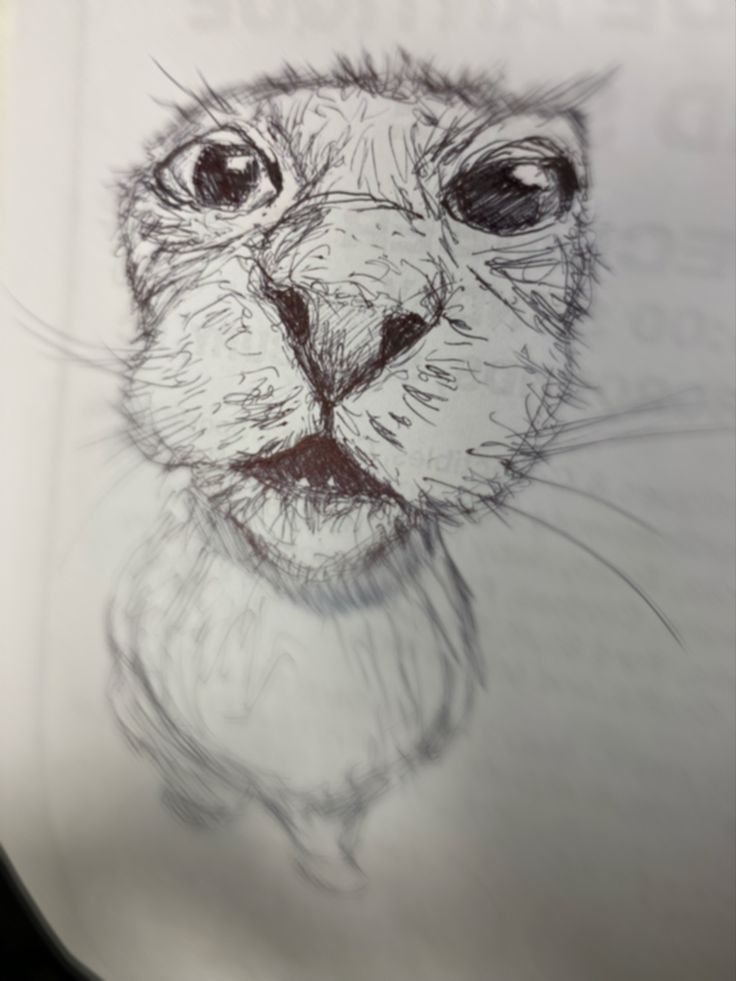 a drawing of a cat's face is shown