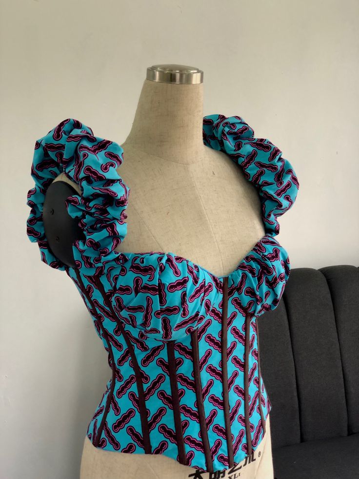 Draped bustier corset too Corset Top Outfit Classy, Corset Ankara, Ankara Corset Top, Draped Corset Top, Ankara Corset, Chitenge Outfits, Draped Corset, Corset Top Outfit, Ankara Tops