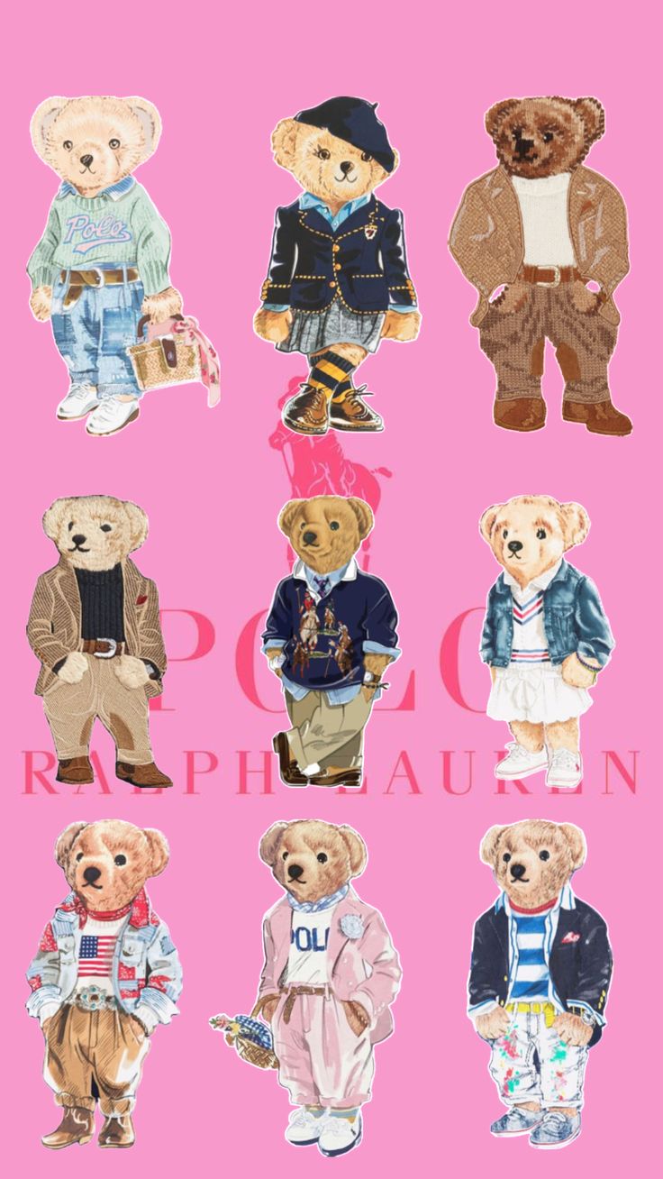 the teddy bears are all dressed up in different outfits