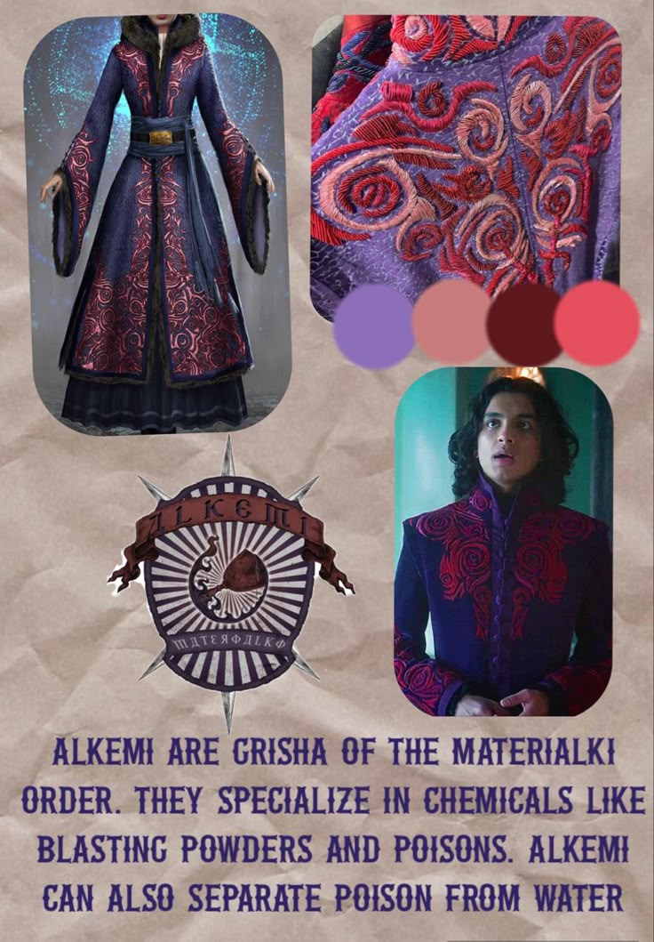 an advertisement for the alkem are orisha of the materialki order they specialize in chemicals like bleaching powders and poisons alken can also so separate prison from water