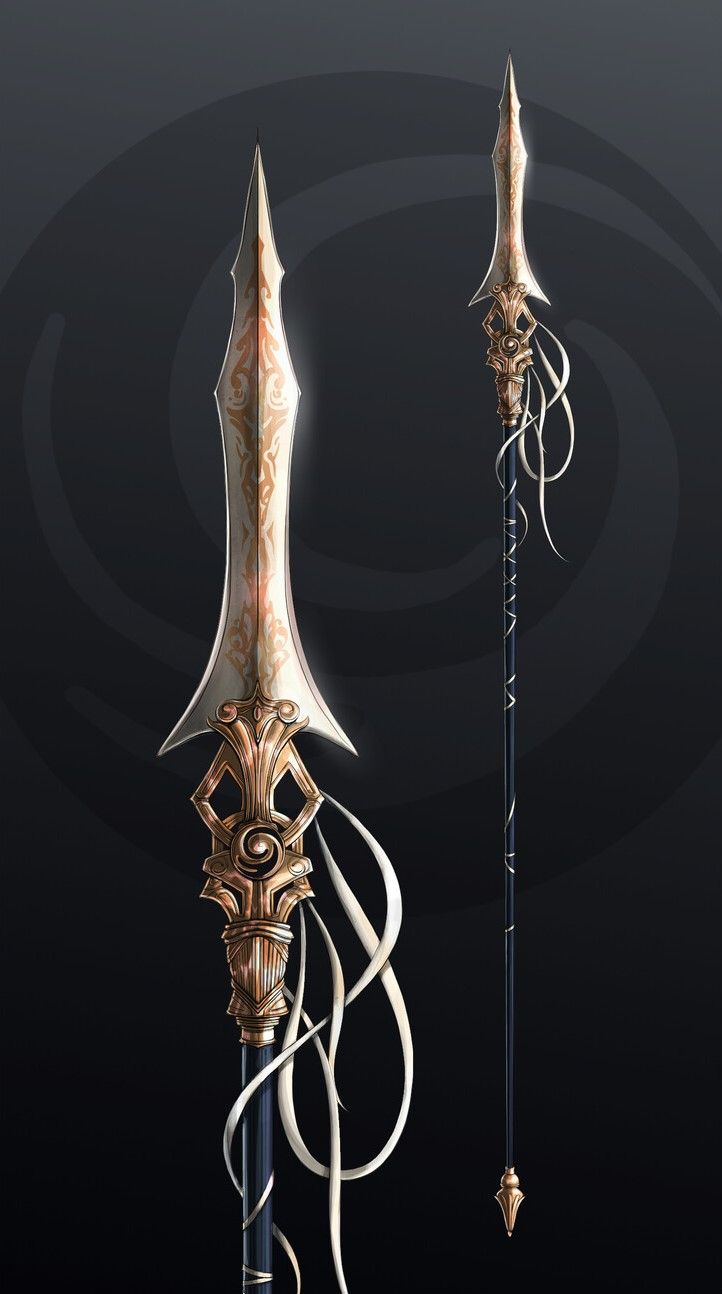 Black Spear Fantasy, Lance Fantasy Art, Polearm Designs Art, Spears Fantasy, Fantasy Spear Design, Spear Design Ideas, Fantasy Polearm, Magic Spear Concept Art, Fantasy Spear Concept Design