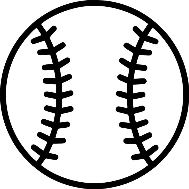 a black and white image of a baseball ball on a white background with the word,