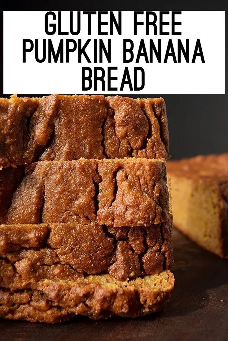 gluten free pumpkin banana bread is stacked on top of each other