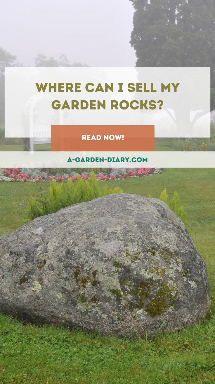 a large rock in the middle of a field with text overlay where can i sell my garden rocks?