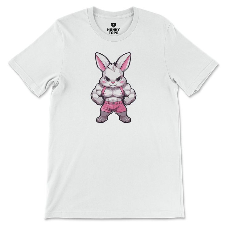 Hopping into a powerful workout has never been this fierce! Introducing our "Gym Bunny" T-Shirt, designed for those who match their strength and agility with a playful charm. Don this t-shirt and let your fitness journey be as vibrant and energetic as a lively bunny. Made from soft, breathable fabric, this t-shirt ensures your comfort while you're pumping iron or crushing that cardio. So, are you ready to transform into a gym bunny and start flexing those muscles with style? White Letter Print T-shirt For Training, Athleisure Graphic Print T-shirt For Training, White Tri-blend Sporty T-shirt, White Sublimation Print T-shirt For Training, Athleisure Crew Neck Graphic Print Muscle Tee, Athleisure Muscle Tee With Graphic Print Crew Neck, White T-shirt With Sublimation Print For Training, White Crew Neck Muscle Tee For Gym, Sports T-shirt With Front Print And Crew Neck