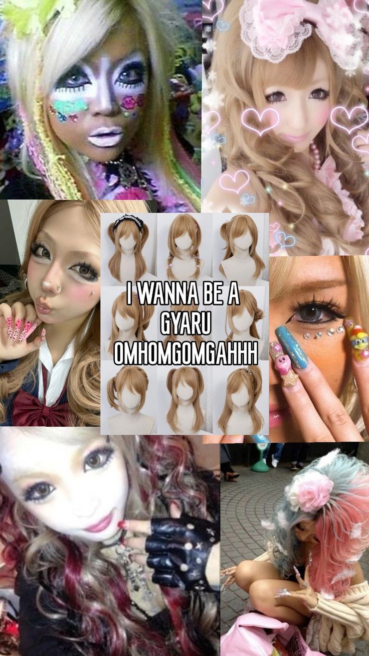 gyaru ☆ Gyaru Types, Gyaru Character, Gyaru Substyles, Gyaru Pfp, Good Humor, Harajuku, Humor, Band, Pins