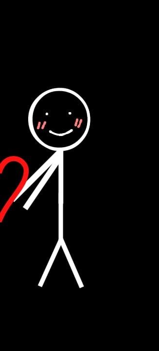 a stick figure holding a red heart in the dark