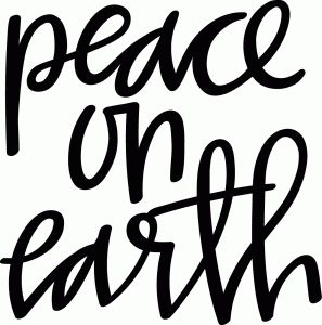 the words peace on earth written in black ink