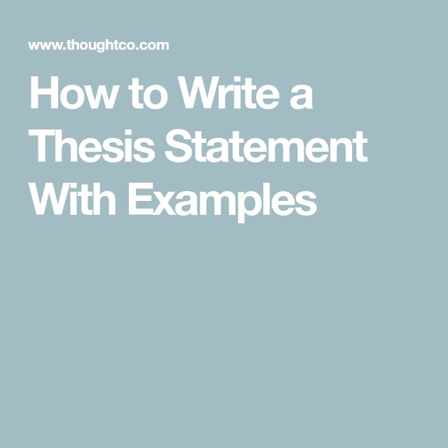 the text how to write a thesis statement with examples