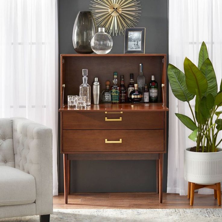 a living room filled with furniture and a potted plant